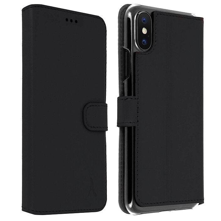 Akashi Funda Folio Cuero Italiano Negro iPhone Xs Max