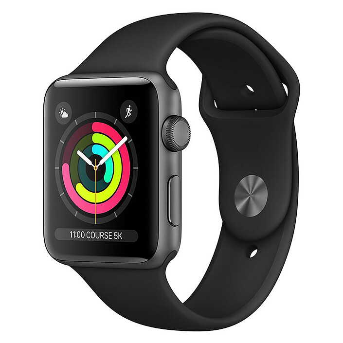 Apple Watch Series 3 GPS Aluminium Gris Sidéral Sport Noir 38 mm