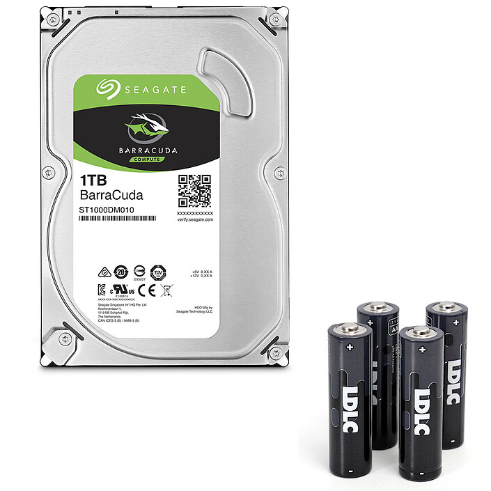 Seagate BarraCuda 1 To (ST1000DM010) + 4 piles LDLC AA LR6+ Offertes !