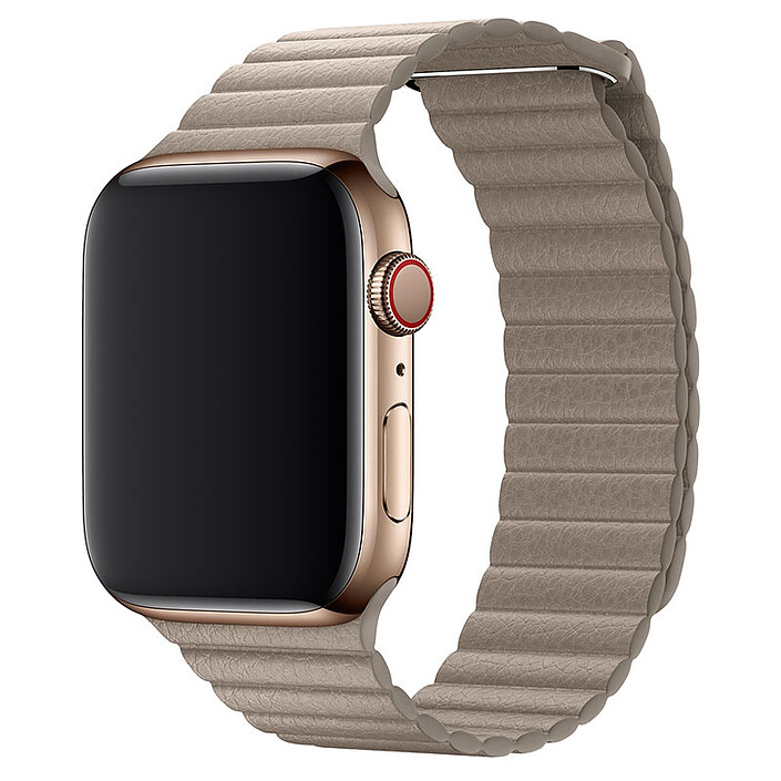 Avis Apple Bracelet Cuir 44 mm Gris Sable - Large
