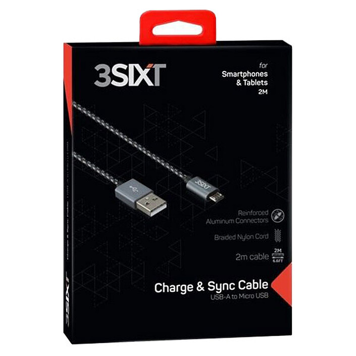 3SIXT Câble USB vers micro-USB - 2m pas cher
