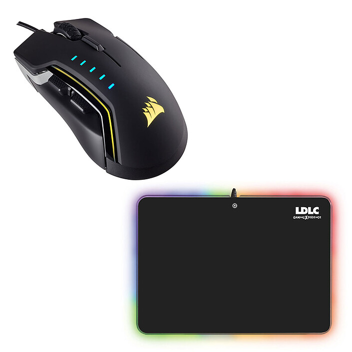 Corsair Gaming Glaive RGB (aluminium) + LDLC RGB PAD