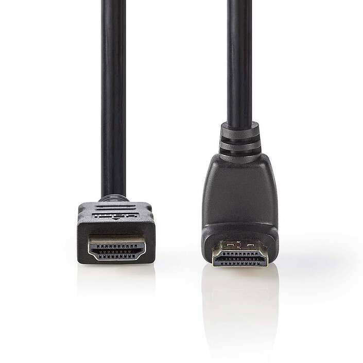 Nedis Câble HDMI coudé à 90° haute vitesse avec Ethernet Noir (1.5 mètre)