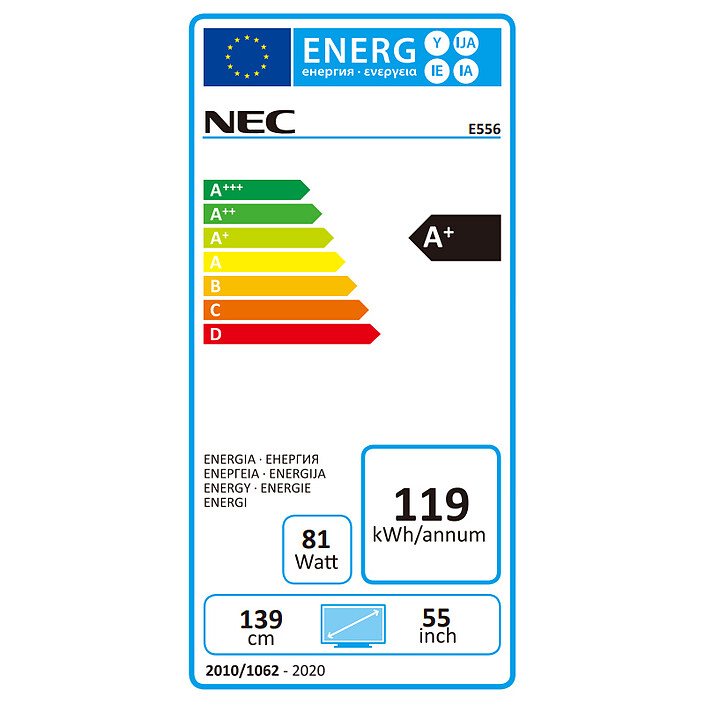 Avis NEC 55" LED - MultiSync E556
