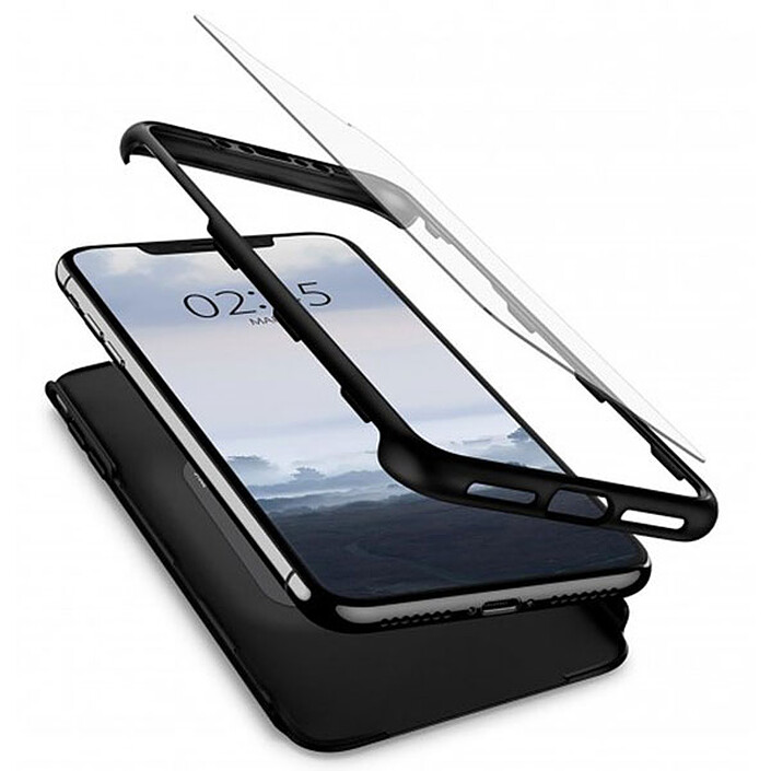 Spigen Thin Fit 360 + Vitre de protection Noir iPhone Xs Max pas cher