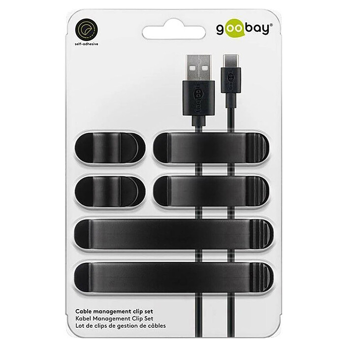 Goobay Cable Management Clip Set - Noir pas cher