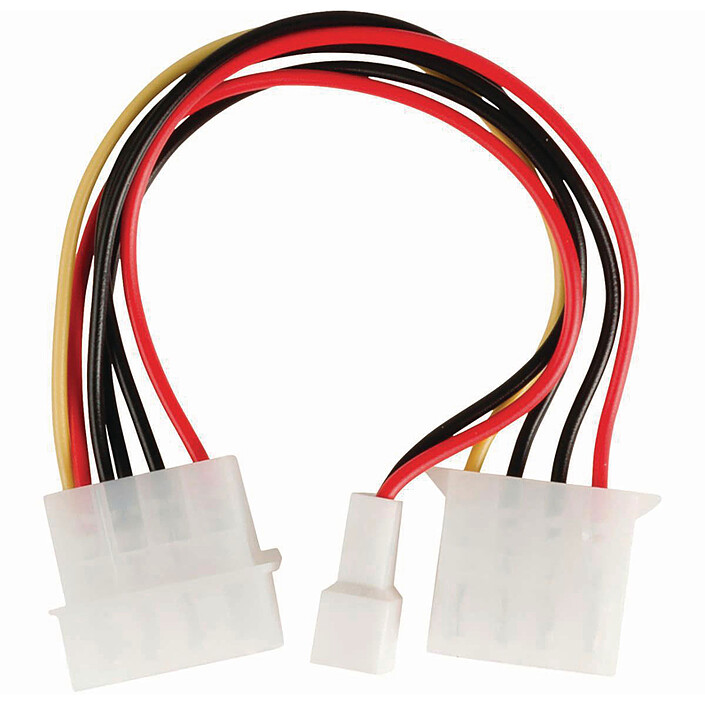 Nedis Adaptateur d'alimentation Molex mâle vers Molex femelle + Connecteur ventilateur 3 broches
