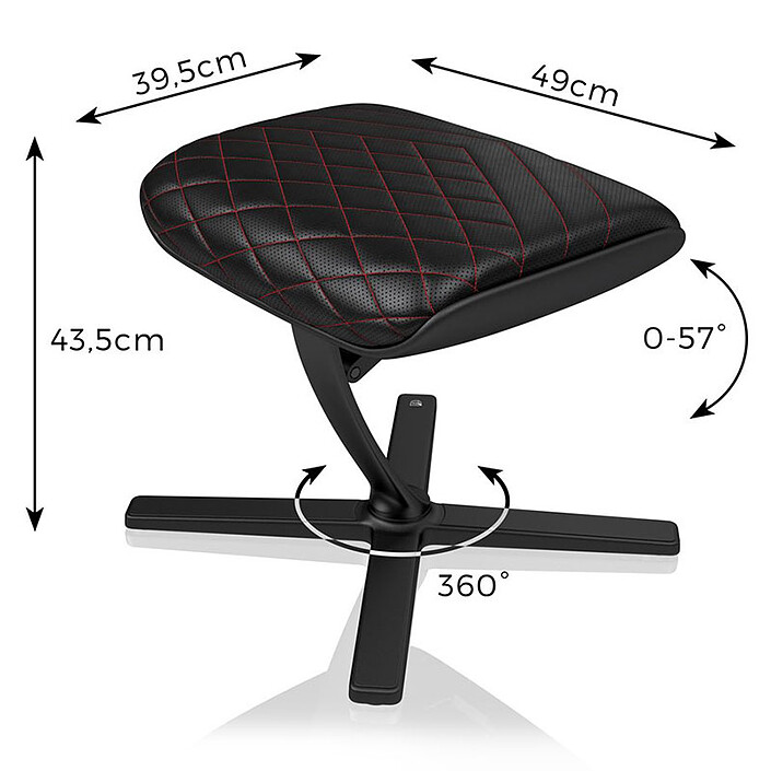 Noblechairs Repose-Pieds (Noir/Rouge) pas cher