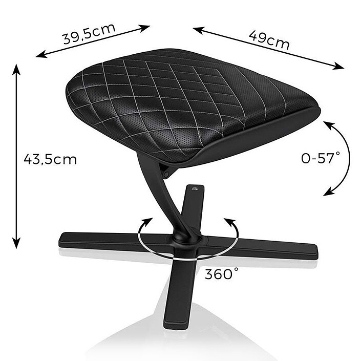 Noblechairs Repose-Pieds (Noir/Blanc) pas cher