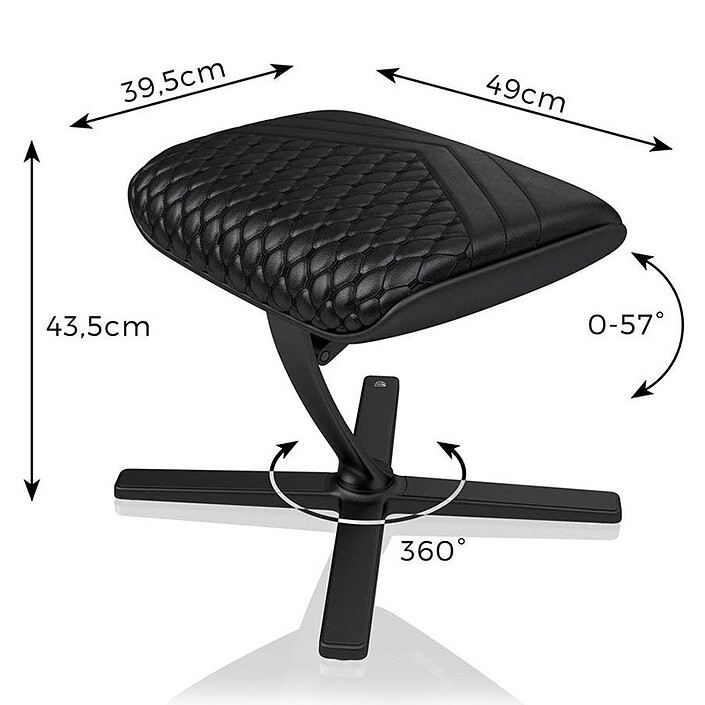 Noblechairs Repose-Pieds Cuir (Noir) pas cher