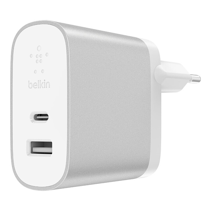 Belkin Chargeur Secteur Boost Charge USB-C/USB-A (F7U061VF-SLV)