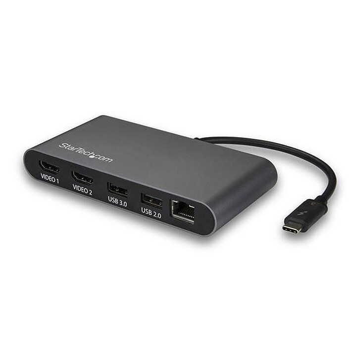 StarTech.com Station d'accueil pour ordinateur portable Thunderbolt 3 double HDMI 4K 60 Hz