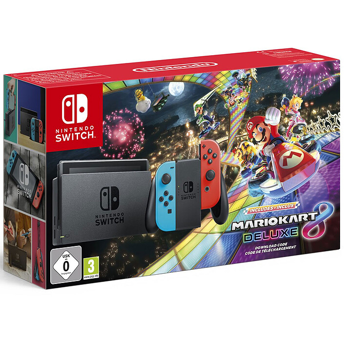 Nintendo Switch (Rouge/Bleu) + Mario Kart 8 Deluxe