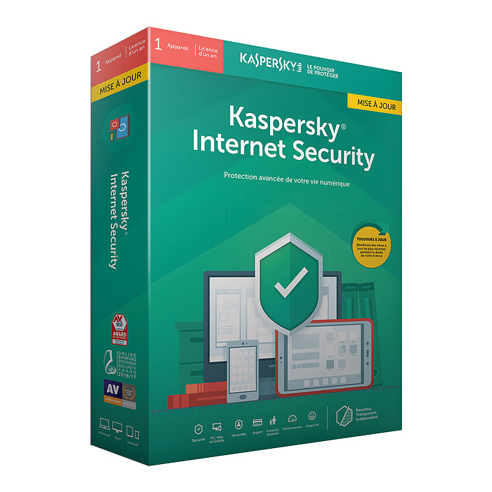 Kaspersky Internet Security 2019 Mise à jour - Licence 1 poste 1 an