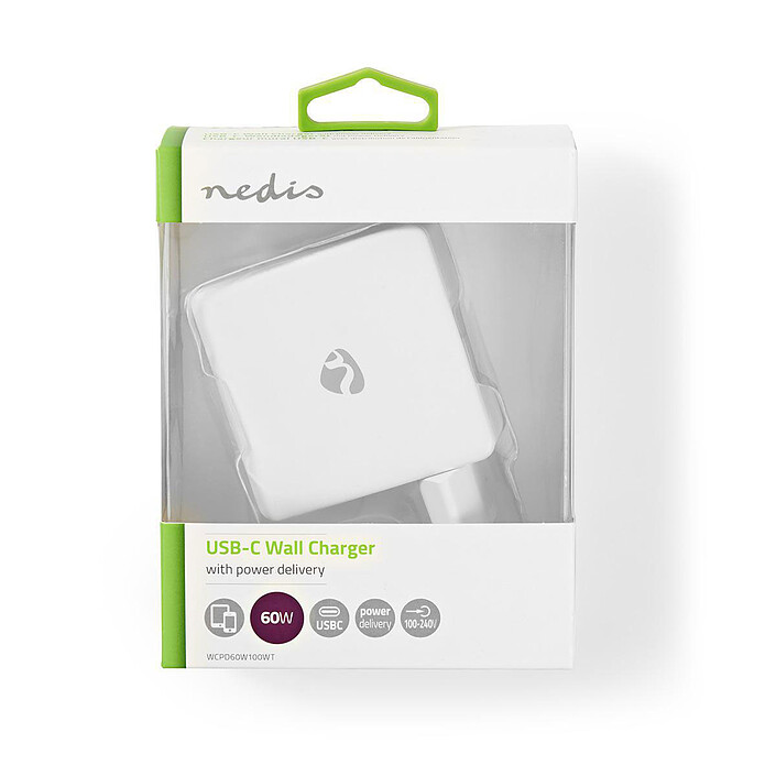 Nedis Chargeur mural USB-C 60W (Blanc) pas cher