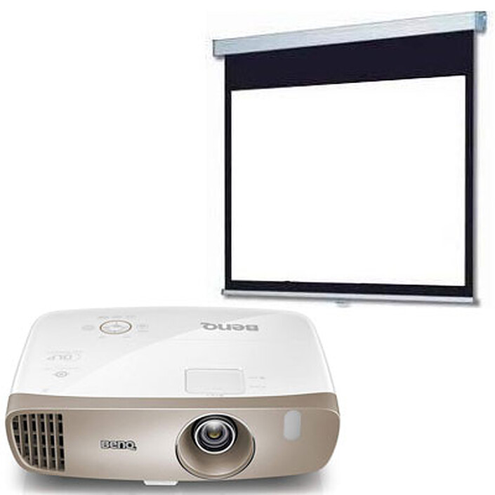 BenQ W2000 + LDLC Ecran manuel - Format 16:9 - 220 x 124 cm