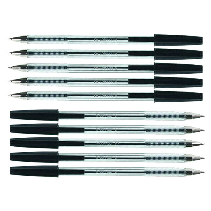 Stylo bille transparent noir x50