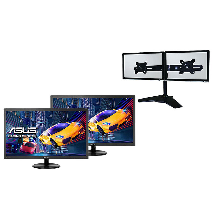 ASUS 21.5" LED - VP228HE (x2) + LDLC Support 2 Écrans