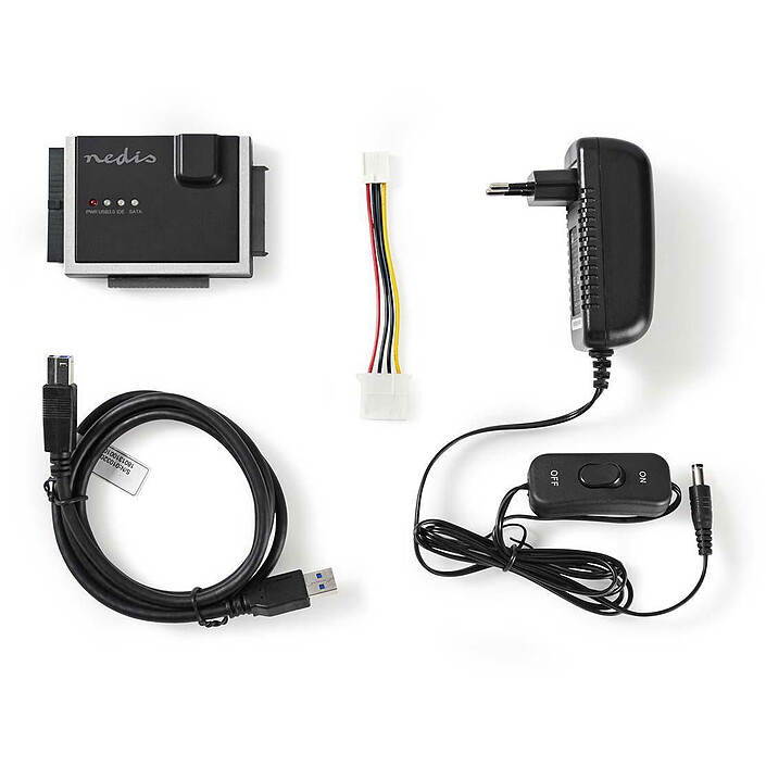 Nedis Adaptateur USB 3.0 vers IDE/SATA pour HDD/SSD 2.5"/3.5" pas cher