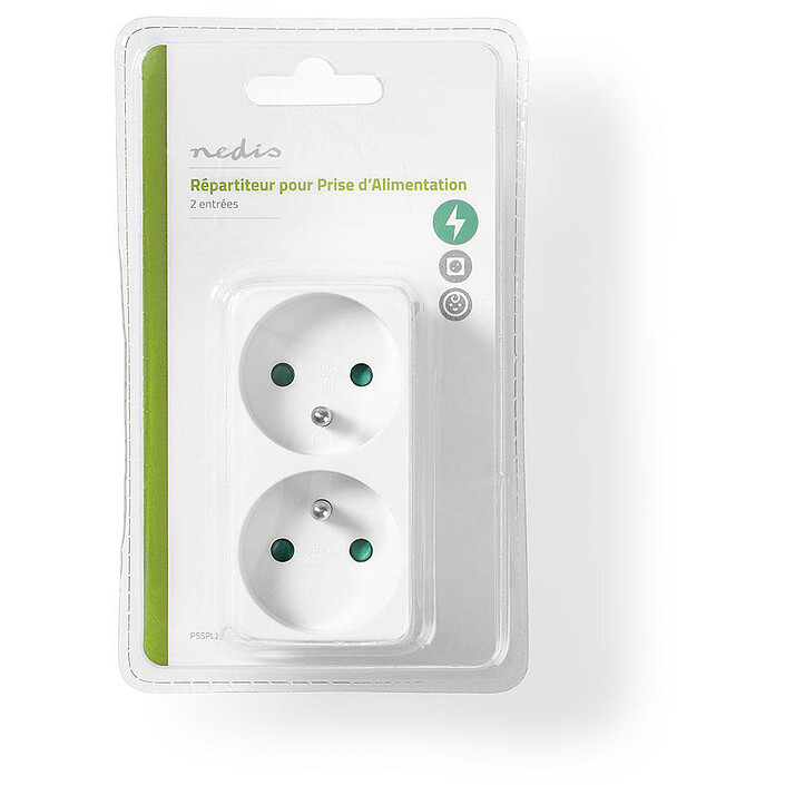 cheap Nedis 2-socket wall-mounted power strip (White)