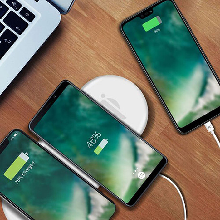 Acheter xqisit Double station de charge sans fil 32W (Blanc)