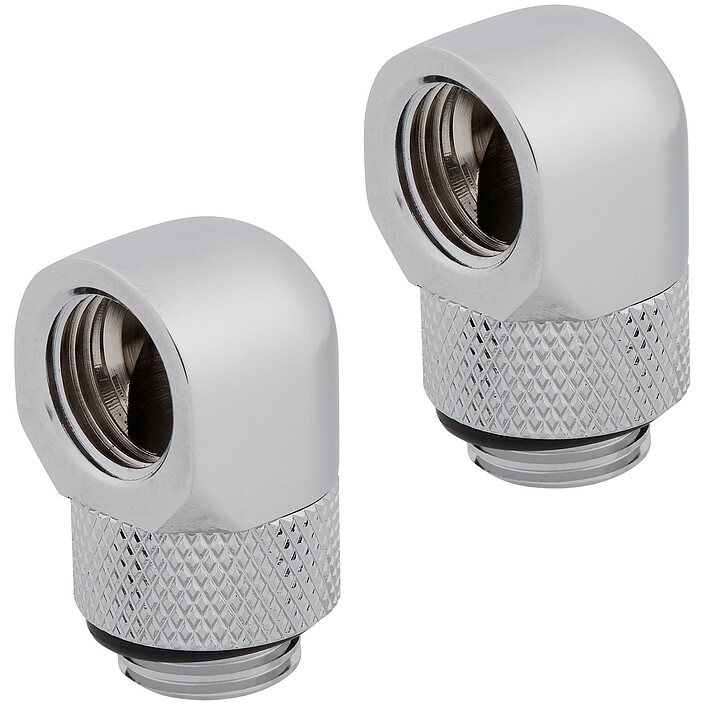 Boccaglio rotante a 90° Corsair Hydro X Series XF - Chrome (x 2)