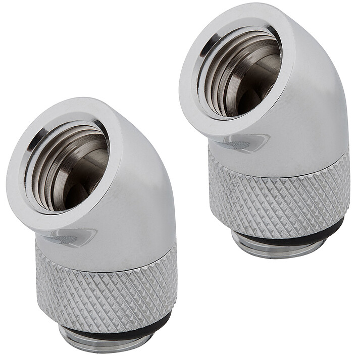Corsair Hydro X Series XF Embout 45° rotatif - Chrome (x 2)