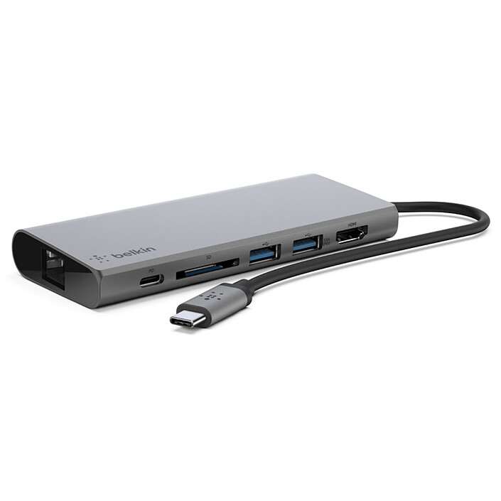 Belkin Station d'accueil USB-C Multimédia Hub avec RJ45 passthrough 60 W