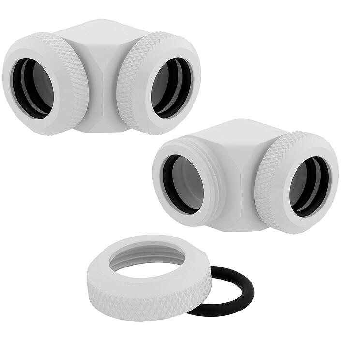 Corsair Hydro X Series XF Fittings 90 - White (x 2)