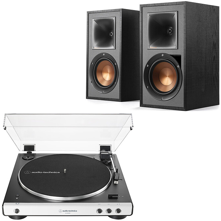 Audio-Technica AT-LP60XBT Blanc + Klipsch R-51PM