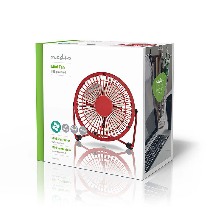 Nedis Mini-Fan (Rouge) pas cher