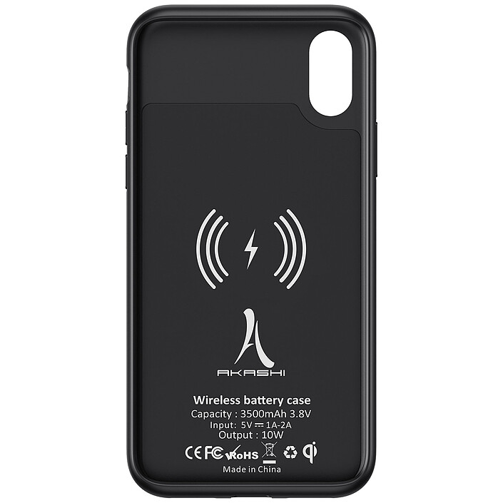 Akashi Coque Batterie Sans Fil Noire iPhone X/Xs pas cher