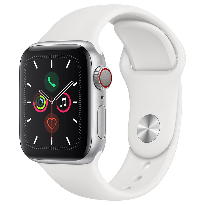 Apple Watch Series 5 GPS + Cellular Aluminio Plato Pulsera Deportiva Blanca 40 mm