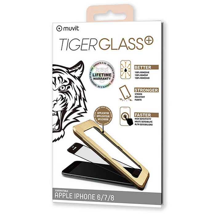 Tiger Glass Plus Verre Trempé Noir Apple iPhone 6/6s/7/8
