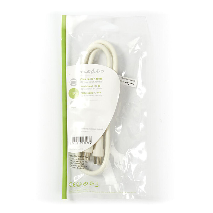 Review Nedis Coaxial cable 120 dB male/female for TV antenna (1 meter)