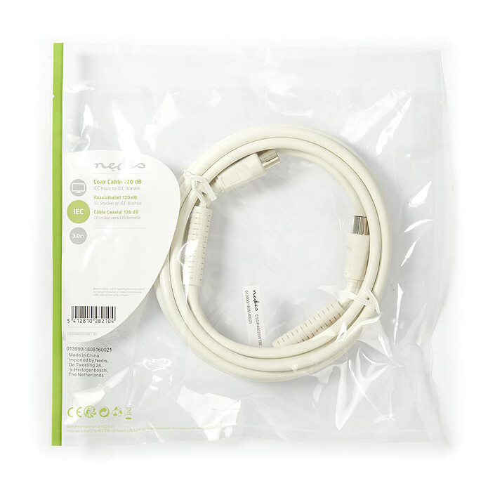 Opiniones sobre Nedis Cable coaxial 120 dB macho/hembra para antena de TV (3 metros)