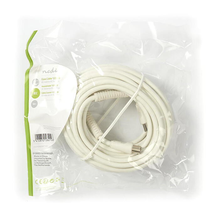 Avis Nedis Câble coaxial 120 dB mâle/femelle pour antenne TV (10 mètres)