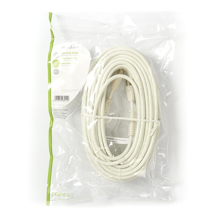 Avis Nedis Câble coaxial 120 dB mâle/femelle pour antenne TV (20 mètres)