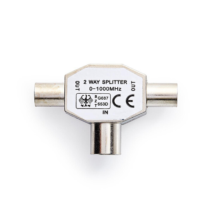 Nedis Répartiteur Coaxial 2 femelle/1 mâle