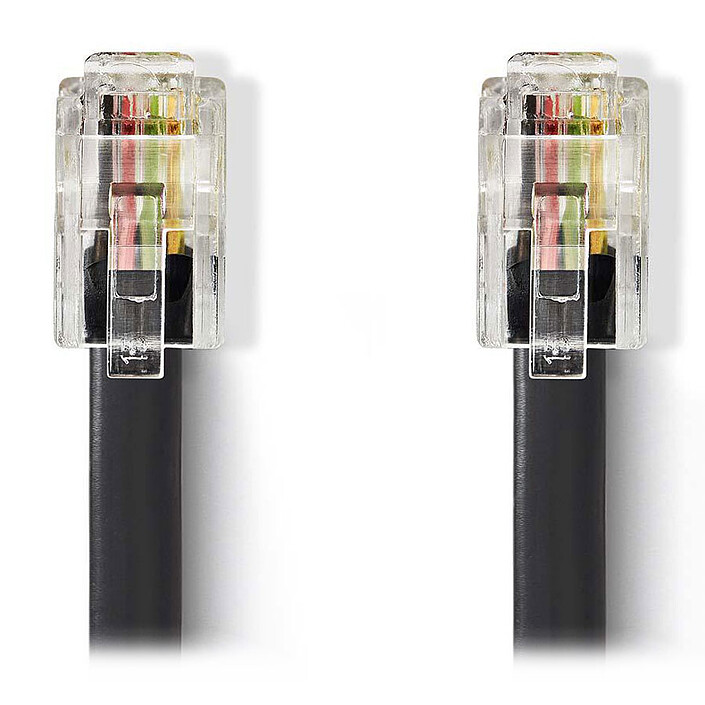 Nedis Câble RJ10 (4P4C) 1 m (Noir)