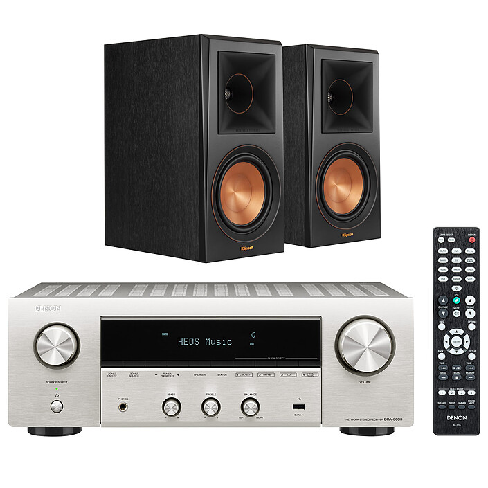 Denon DRA-800H Silver Klipsch RP-600M Ebne