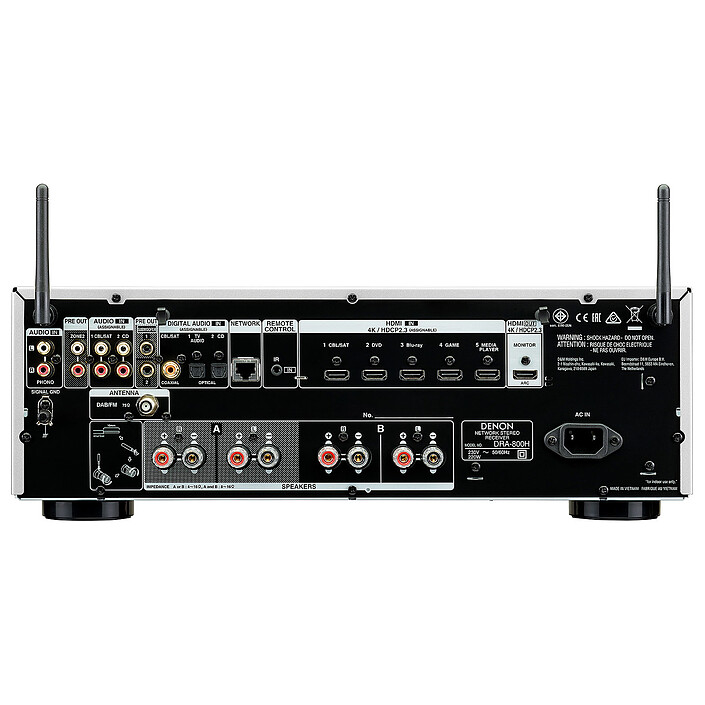 Buy Denon DRA-800H Silver Klipsch RP-600M Ebne