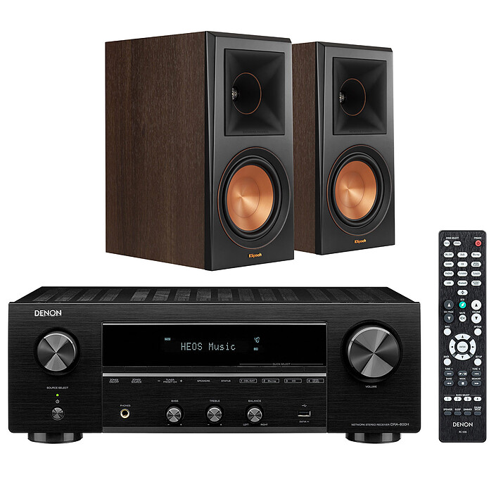 Denon DRA-800H Black Klipsch RP-600M Walnut