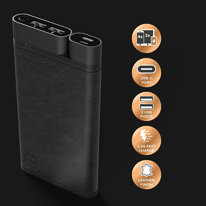 Acheter Mobility Lab Powerbank Cuir 10000 mAh (Noir)