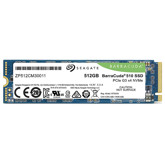 Acheter Seagate SSD BarraCuda 510 M.2 PCIe NVMe 512 Go (ZP512CM30041)