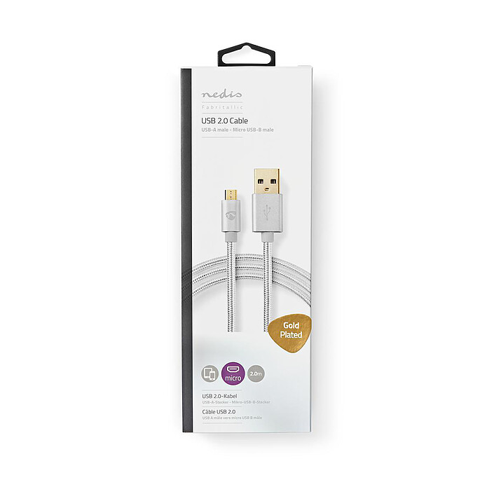 Nedis Câble USB-A vers micro-USB-B - 2 m pas cher