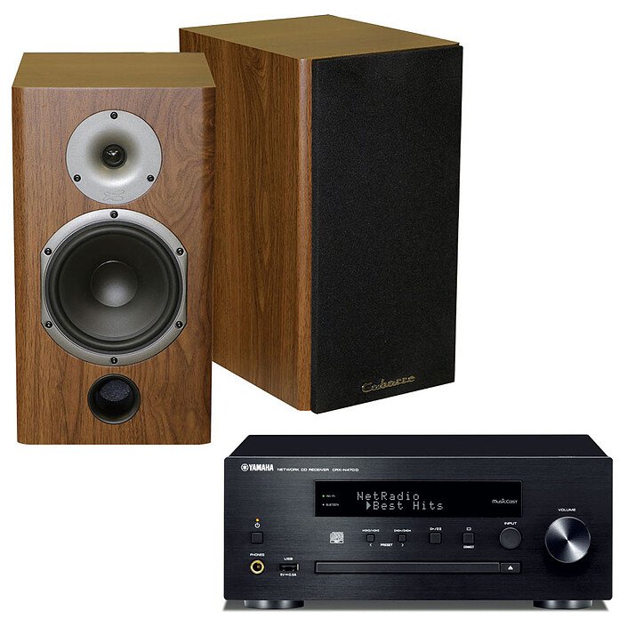 Yamaha MusicCast CRX-N470D Black Cabasse Antigua MT22 Walnut