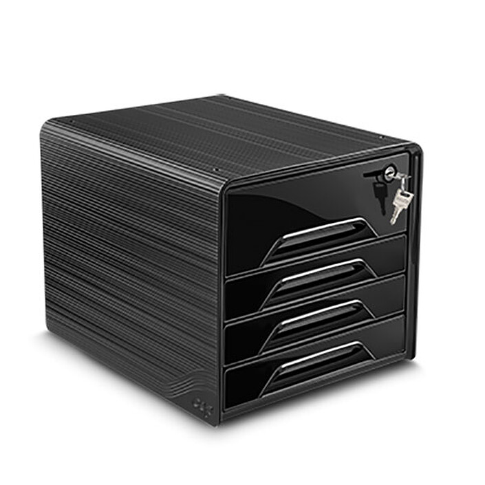 CEP Smoove Secure 4-Drawer Filing Cabinet Black