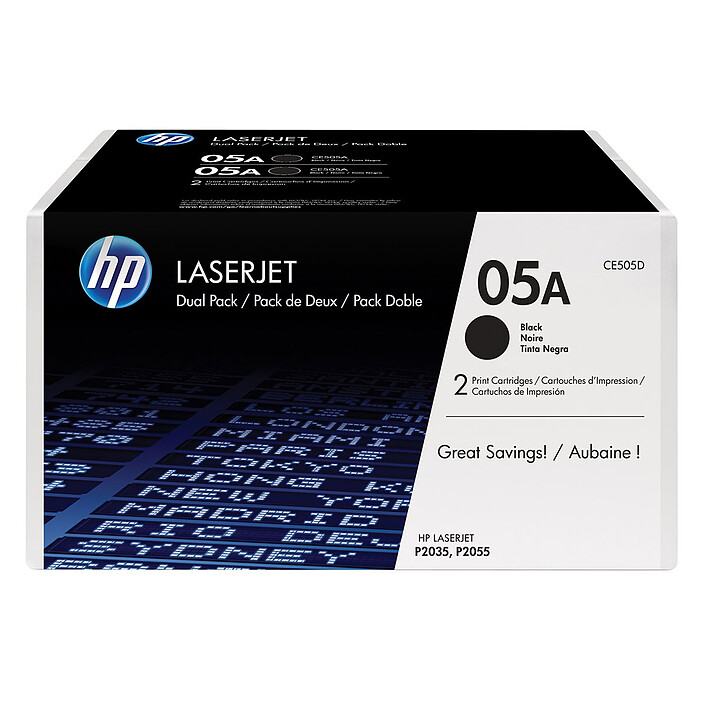 HP 05A Pack de 2 (CE505D) - Noir