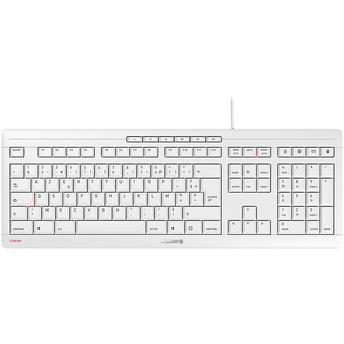 Cherry Stream Keyboard (gris) - AZERTY, Français
